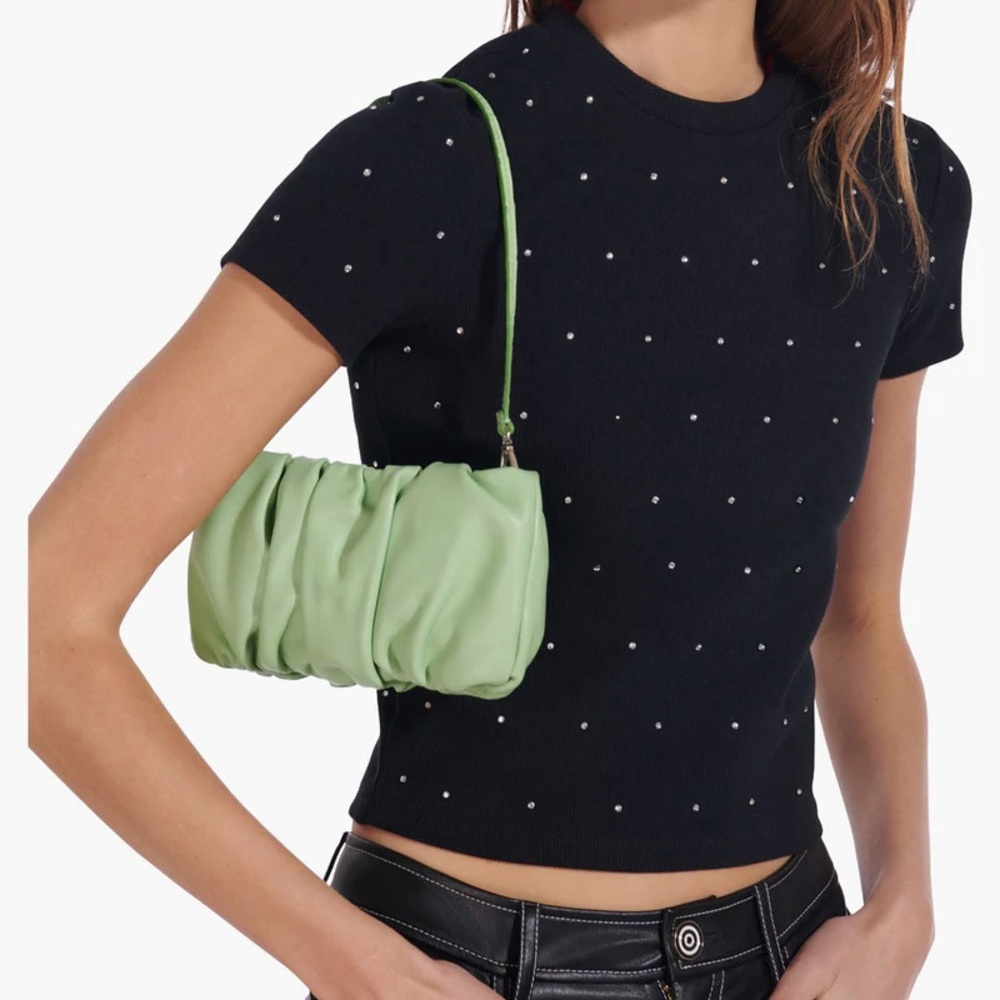 STAUD LEATHER BAG CLUTCH